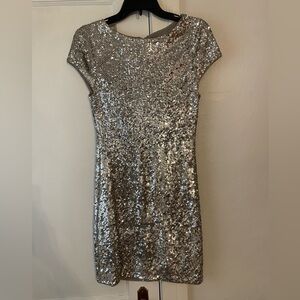 Alice & Olivia Silver Sequin Dress